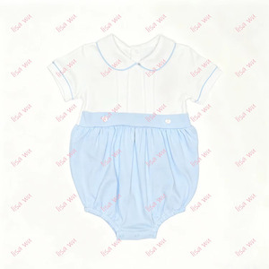 Mameluco de burbujas monogramado <span class=keywords><strong>para</strong></span> recién nacido, mono plisado de manga corta personalizado, <span class=keywords><strong>ropa</strong></span> de bebé suave 100% algodón, <span class=keywords><strong>ropa</strong></span> de bebé <span class=keywords><strong>española</strong></span> - Product Image 2