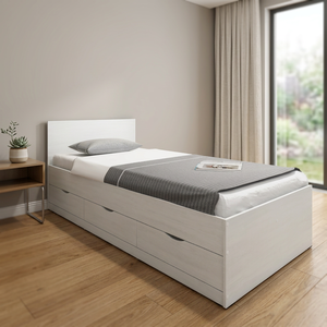 Hot Selling Modern 2256 <b>Single</b> Wooden Panel <b>Bed</b> Frame Platform <b>Bed</b> Nicely Complemented Variety Bedroom Furniture Hotel Hospital - Product Image 3