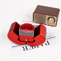 Rose éternelle préservée dans une boîte à bijoux style pomme pour cadeau de la Saint-Valentin, cadeaux de mariage, cadeaux pour femmes