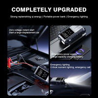 Démarreur de voiture 3000A avec pompe à air 150 PSI, démarreur portable 4-en-1, booster de batterie, gonfleur de pneus, batterie externe