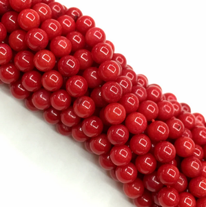 Cuentas Redondas Lisas de Coral Rojo Sintético para Joyería, Pulseras y Tobilleras para Mujeres y Niñas, Hilos de Rondelles de 13 Pulgadas, Piedra de Nacimiento - Product Image 2