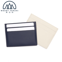 Porte-cartes RFID en cuir véritable de luxe Mount Yanzhi, logo personnalisé, étui pour cartes de crédit et d'identité, cadeau d'affaires