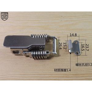 Boucle de verrouillage pour bagages en acier inoxydable 304, double ressort, matériel pour équipement industriel - Product Image 4