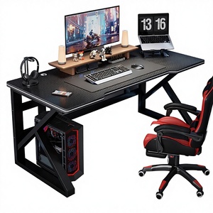 Ensemble bureau et chaise en acier en forme de L personnalisable, modèle A85, pour e-sport, bureau, maison, étude, bibliothèque - Product Image 1