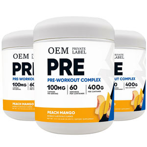 Nouveau produit : Poudre complexe <span class=keywords><strong>pré</strong></span>-entraînement pour améliorer les performances sportives, saveur pêche-mangue, 400g - Product Image 1