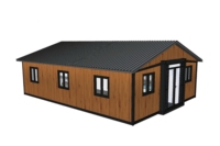 En promotion : Maison préfabriquée extensible de 40 pieds à toit incliné avec fenêtres en aluminium à rupture de pont thermique, 2 chambres, 1 cuisine, 1 salle de bain