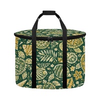 Sac de transport personnalisé pour autocuiseur avec imprimé botanique tropical de feuilles et de fruits, fermeture éclair et poignées de transport