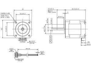 มอเตอร์ขนาดเล็ก Samsr SS1704A20A 17 1.8 องศา 2.0A 0.53N.m จากจีน - Product Image 3