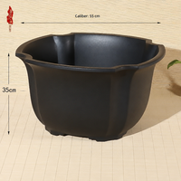 Grand pot de plante d'intérieur pour salons, spécialement conçu pour les orchidées ; en résine, style chinois, forme trèfle à quatre feuilles