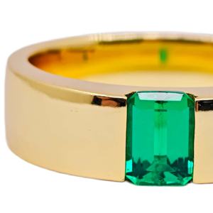 UM Jewelry Modern 925 <b>Silver</b> <b>Emerald</b> Cut Zircon <b>Ring</b> 18K Gold Plated Unisex Daily Wear Wedding Anniversary Gift Party - Product Image 6