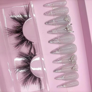 Vente en gros, ongles artificiels en acrylique, XXXL, ensembles de cils à pression, styliste, fait à la main, presse sur les ongles, boîte d'emballage - Product Image 6