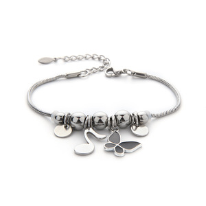 YL vente <span class=keywords><strong>en</strong></span> gros été Couple Bracelet nouveau FashionJewelry directement originaire usine <span class=keywords><strong>en</strong></span> acier inoxydable Bracelet à breloques réglable - Product Image 5