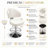 Fauteuils de casino personnalisés SUCCESSOR pour machines de jeu et jeux de table, chaise de luxe pour clubs, pubs et hôtels, complexes hôteliers