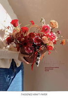 Panier de rangement mural ou sur pied en rotin tressé en plastique fait main avec longues poignées pour fleurs