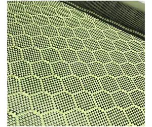 240g tecido de mistura de Kevlar de fibra de carbono para capacete de motocicleta surfboard hexagonal de futebol amarelo