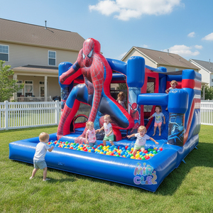 Siêu anh hùng chủ đề Inflatable nhà bị trả lại và lâu đài bouncy với slide và bóng Pit Blower và sửa chữa Kit cho trẻ em bên thuê - Product Image 1