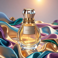 Bouteilles de Parfum en Verre de Haute Qualité, Design Simple, Rond ou Rectangle, 30ml, 50ml, 100ml, avec Capuchon Doré, Fabrication Chinoise