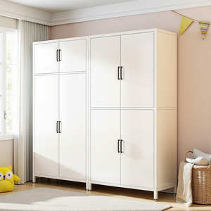 Armoire autoportante en fer, style moderne et minimaliste, pour chambre à coucher, mobilier de maison, facile à assembler, idéale pour appartements locatifs, rangement combiné - Product Image 1