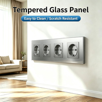 Prise murale UBARO série M, prise électrique murale en verre trempé 16A 250V avec protection enfant