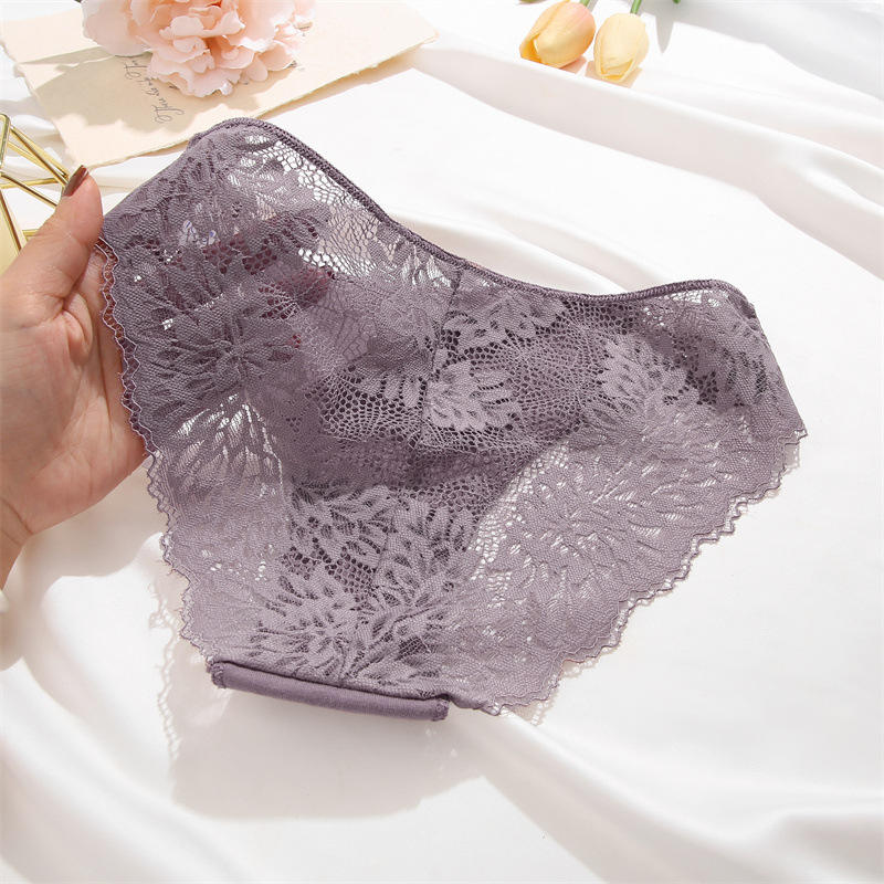 Hot Selling Cotton Women's Underwear Girls' Lace for Period Pants Knitted Bikini Weave Ladies' Bulk Panty Without Photo