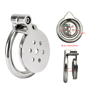 กรงโลหะพรหมจรรย์พร้อมแหวนเดือยแบนอุปกรณ์พรหมจรรย์สำหรับผู้ชายล็อคอวัยวะเพศชายของเล่นเกมทางเพศ - Product Image 3