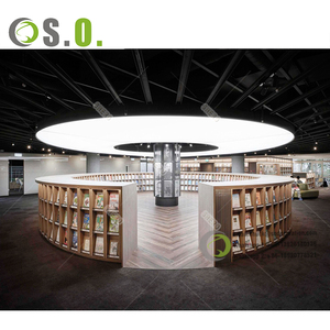 Libreria di Design in Legno di Alta Gamma, Scaffali Espositivi per Libri, Banco per Libreria - Product Image 3