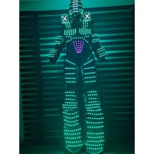 FUNTOYS MOQ 1 PCS LED Suit Costumes Clothes Stilts Walker LED Lights Luminous Stage Dance Performance Show Dress for Night Club