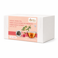 Sachets de thé blanc aromatisé MWTEA, thé pyramidal à l'osmanthus et à la pêche, 2,5 g x 30, boîte de vente au détail pour la santé