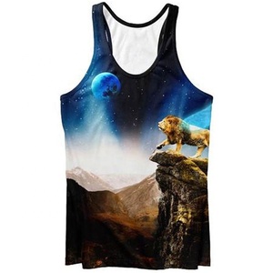 men's tank top polyester 2 color sublimation casual tank top workout - Product Image 6