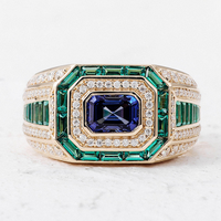 Bague de luxe personnalisée pour homme, style hip-hop, sertie de diamants en moissanite VVS, en argent 925