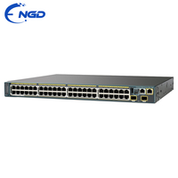 Switch Ethernet Gigabit PoE+ de 48 Puertos WS-C2960S-48LPD-L Original Usado, Switch de Red Administrado Empresarial, 2 x 10 Gigabit SFP+ Uplink