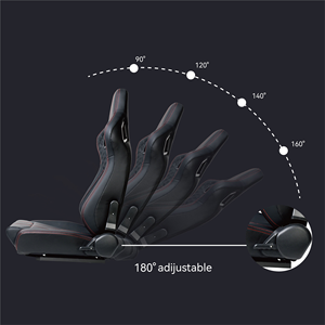 Sièges de voiture noirs de haute qualité, sièges baquets sport réglables pour la simulation de course, pour <span class=keywords><strong>BMW</strong></span> et Honda, en cuir - Product Image 4