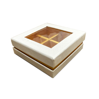 Boîte à chocolat personnalisée 4 compartiments, texture haut de gamme, imperméable, réutilisable, écologique, matériaux recyclés, boîte en papier blanc doré