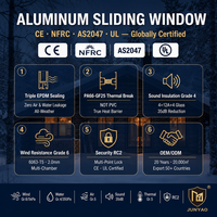 Aluminium-Schiebefenster CE NFRC AS2047 UL-Zertifiziert 6063-T5 PA66 Thermisch Getrennt OEM ODM für Kabinen, Villen und Wohnräume