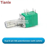 Potentiomètre double réglable de haute précision RV/RK097G à 3/5/6/8 broches, à film de carbone synthétique, avec résistance B1K-100K