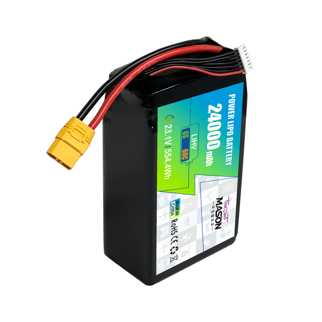 Super Power 23.1V Li-HV 6S 22.2V 24000mAh 60C LIPO Battery for FPV EVTOL Drone UAV Fixed Wing Cargo Drone