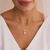 Collier de perles en acier inoxydable 316L plaqué or 14k 18k, résistant à l'eau et inaltérable, pendentif tendance, vente en gros pour femmes