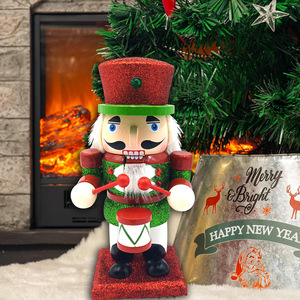 Roi <span class=keywords><strong>soldat</strong></span> arme maison bureau artisanat en bois court gros casse-noisette rouge vert émeraude <span class=keywords><strong>rose</strong></span> décoration de noël ornement - Product Image 3