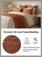 Tissu Textile de Maison Effet Lin 100% Polyester 260gsm Écologique Gaoyuan HM-7A Personnalisé Direct Usine OEM