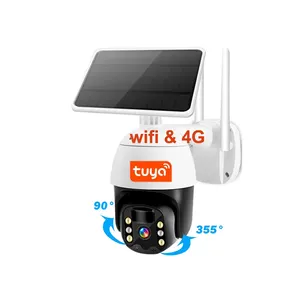 미국 MEXICO 4G SIM 카드 Tuya 스마트 홈 카메라 1080P 3MP HD WiFi 무선 야간 투시경 태양 전지 실내 실외 전원