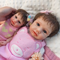 Boneka Bayi Reborn Mirip Asli 12"/18" Mulut Terbuka LouLou dengan Rambut Berakar Silikon Lembut Teman Bermain Anatomis Tepat untuk Anak Perempuan