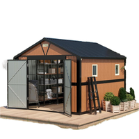 Hangar de rangement extérieur extra large de 10x12 pieds avec portes verrouillables, 2 fenêtres, pour jardin, jardin, patio, poulailler