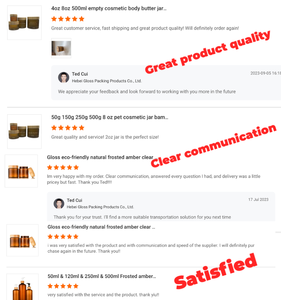 4 once di trucco per il corpo vuoto 8 once di barattoli di burro per il corpo contenitori di plastica smerigliata ambra con coperchi di bambù imballaggi cosmetici PET Free - Product Image 4