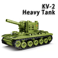 Blocs de construction de modèle de char soviétique KV 2 de la Seconde Guerre mondiale, briques à assembler sur le thème de l'histoire, jouet pour adolescents, cadeau pour garçons