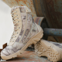 Bottes de combat tactiques noires à lacets avec motif python OEM/ODM