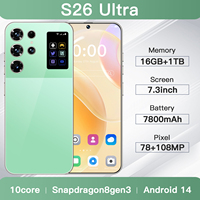 Nuevo Producto al por Mayor, S26 Ultra, Deca Core, 1TB de Almacenamiento, Smartphone 5G, 16GB de RAM, Pantalla de 7.3 Pulgadas, Cámara de 108MP, Teléfono Android