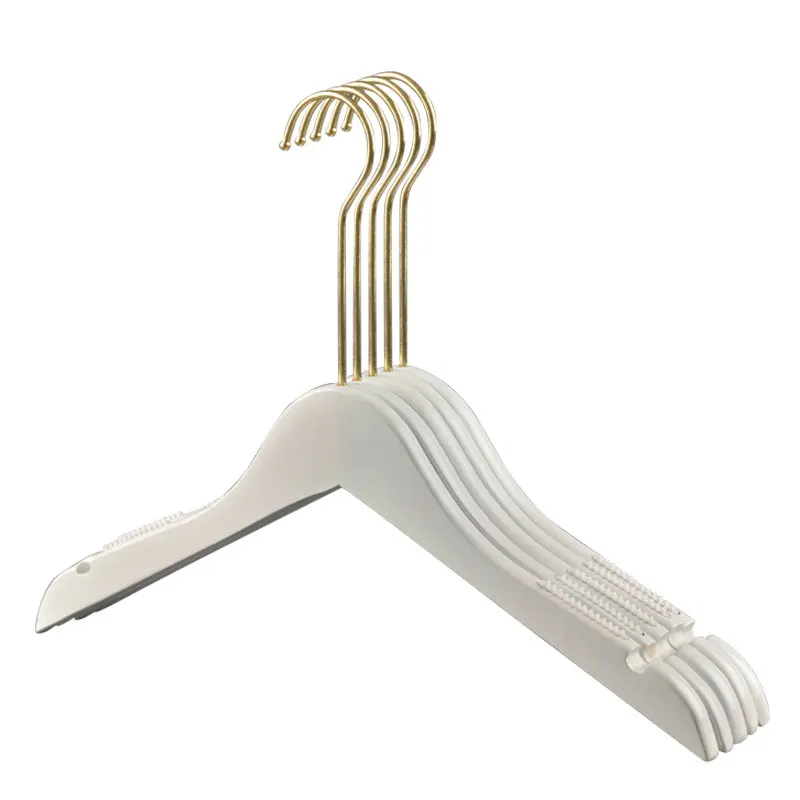 White velvet hanger gold logo flocking clothes hangers