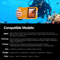 Casing Ponsel Universal Kapasitas Besar Anti Air 360 Lock Sealed untuk Snorkeling/Diving, Model Terbaru, Cocok untuk Xiaomi17Ultra/HUAWEIMate70Pro/Galaxy