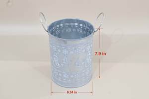 Fioriera in Metallo Zincato Stile Rustico Moderno con Foro di Drenaggio, Resistente ed Ecologica per Casa e Giardino - Product Image 3