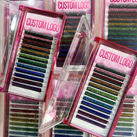 Plateaux d'extension de cils individuels simples personnalisés en D noir mat coréen PBT végétalien/7-15mm plateau d'extension de cils en vison en cachemire